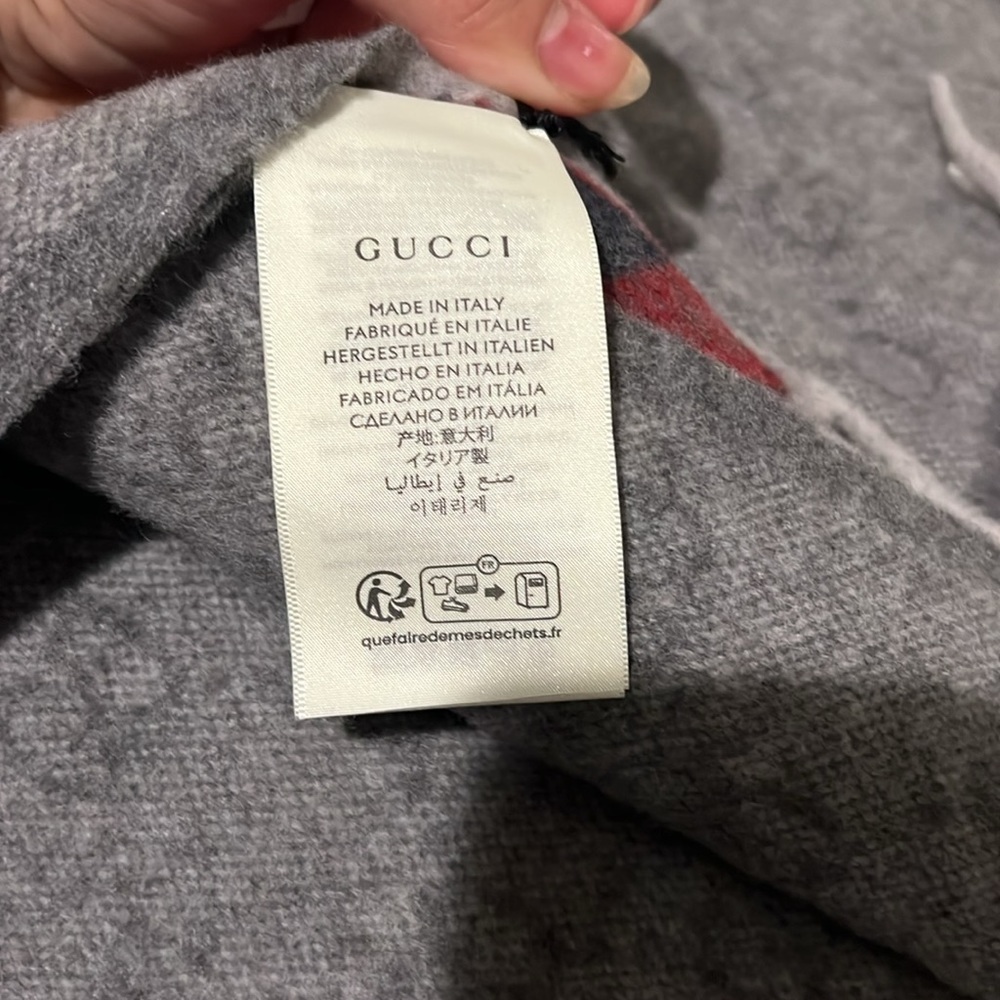NEW Gucci authentic wool scarf unisex 570603 3G200 37 x 190 cm new with tag - Picture 7 of 12